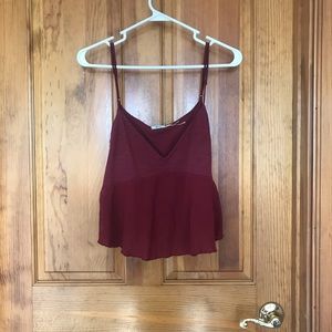 Red Fit and Flare Crop Top